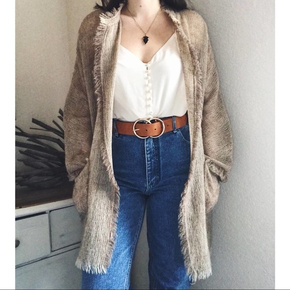 Burlap Open Long Jacket Cardigan - Picture 2 of 8